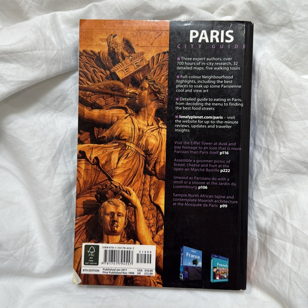 Lonely Planet Paris City Guide Paperback Book with Pull-Out Map. 8th Edition. - Picture 3 of 16